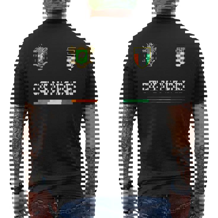 Cote D'ivoire Da Calcio Con Bandiera T-shirt da uomo con stampa posteriore