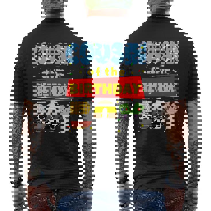 Cousin Of The Birthday Boy Cowboy Family Party Decorations Men's T-shirt Back Print