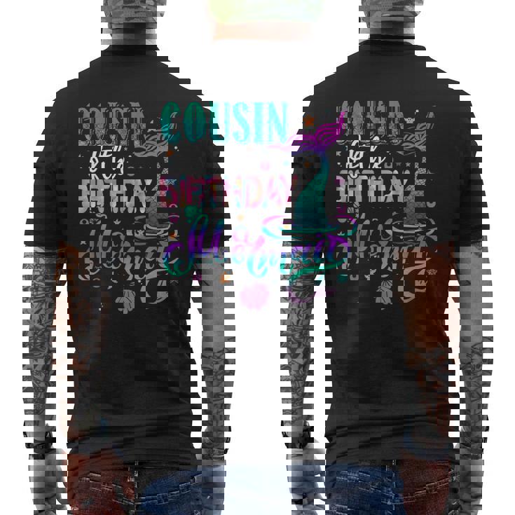Cousin Of The Birthday Mermaid Family Matching Party Squad Men's T-shirt Back Print