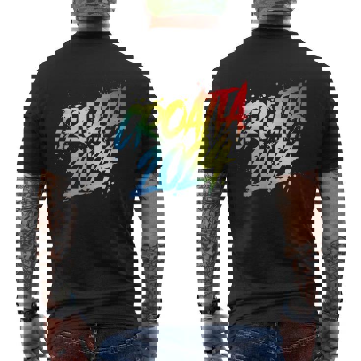 Croacia 2024Acaciones En Equipo Colorido Camiseta Hombre Estampado Espalda