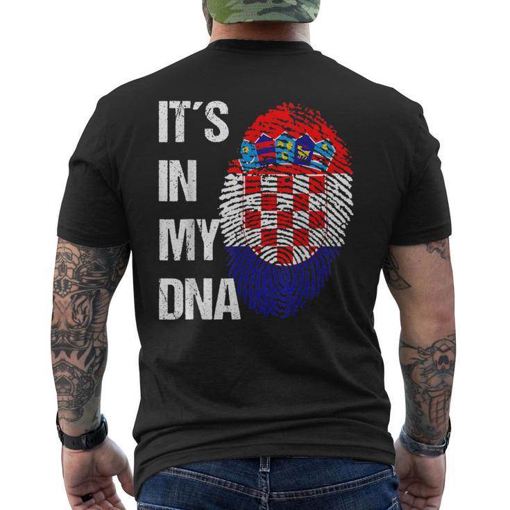 Croatian Flag Dna Fingerprint Croatia T-Shirt mit Rückendruck