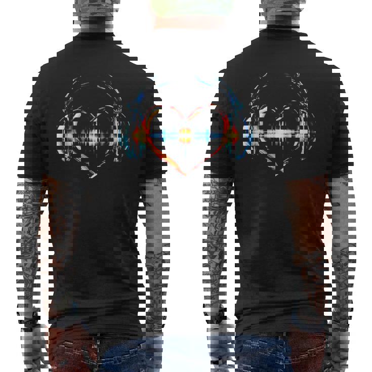Cuffie Heartbeat Colorato Hipster Music Dj T-shirt da uomo con stampa posteriore