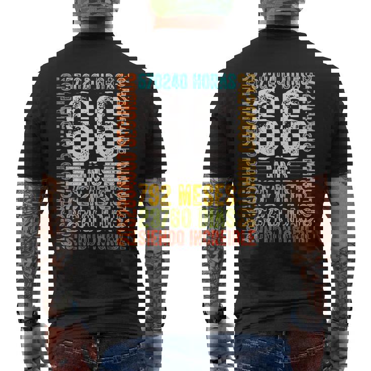 Cumpleaños Feliz 66 Años Feliz 66 Años Regalos Originales Camiseta Hombre Estampado Espalda