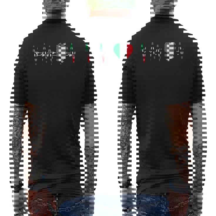 Cuore Italiano I Love Italy Bandiera Patriottica Regalo T-shirt da uomo con stampa posteriore