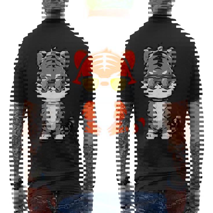 Cute Baby Bengal Tiger With Sunglasses Men's T-shirt Back Print