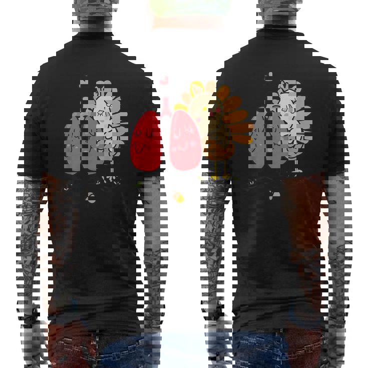 Cute Turkey Lung Respiratory Therapist Autumn Thanksgiving Men's T-shirt Back Print