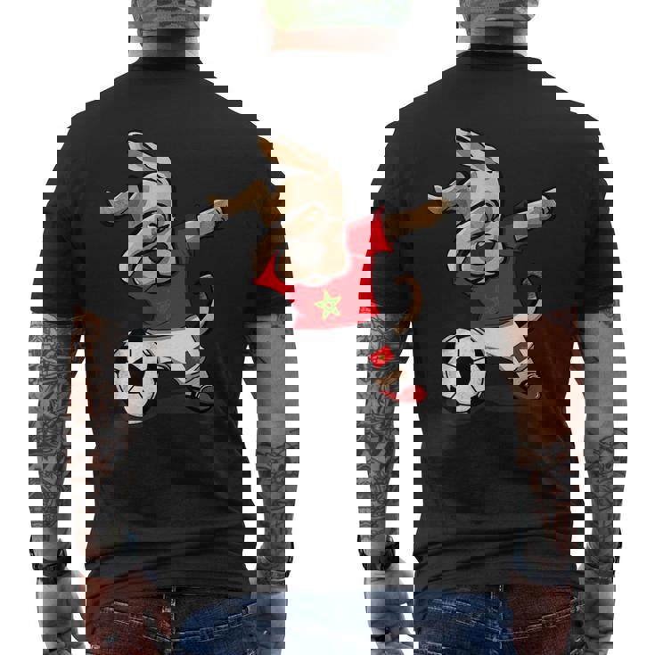 Dabbing Dog Marocco Calcio Tifosi Jersey Marocco Calcio Arte T-shirt da uomo con stampa posteriore