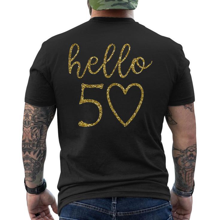 Damen Hello 50 Fifty Heart 50 Geburtstag 50 Jahre Alt T-Shirt mit Rückendruck