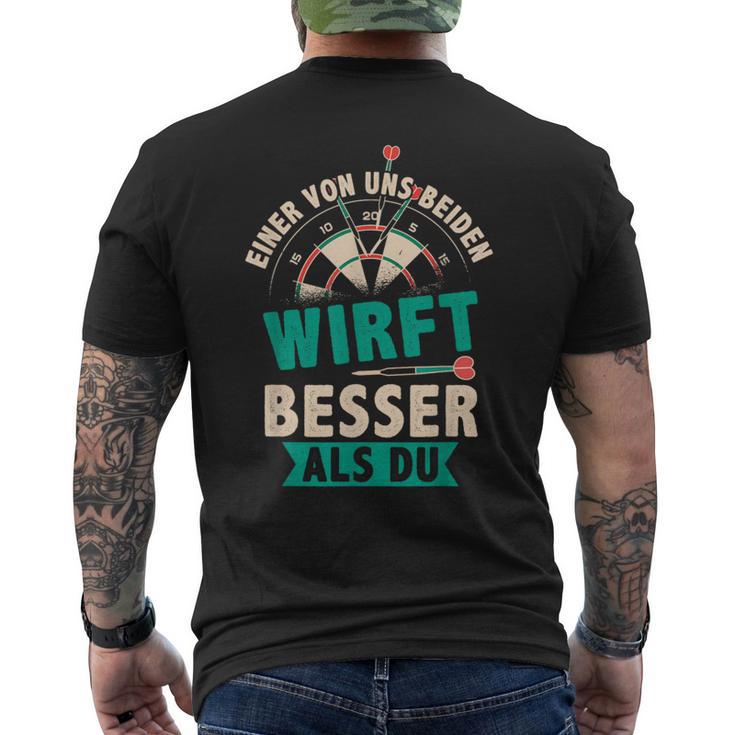 Dart Eineron Uns Beiden Wirft Besser Als Du German T-Shirt mit Rückendruck