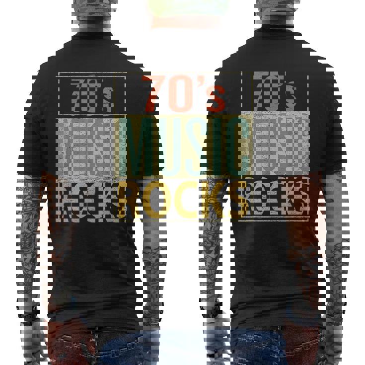 De Los Años 70 Music Rocks Camiseta Hombre Estampado Espalda