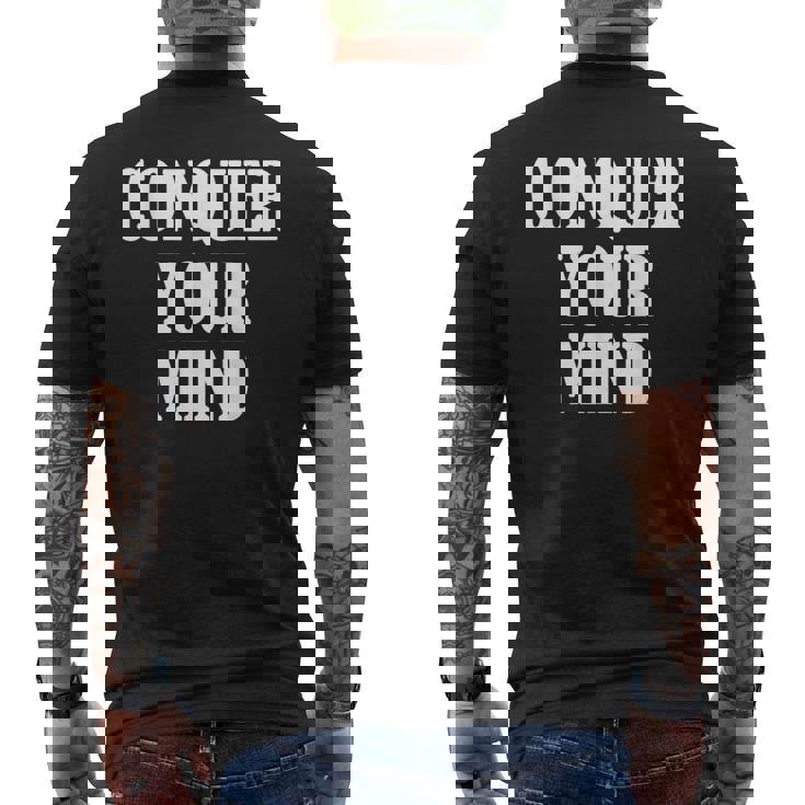 De Motivation Conquer Your Mind T-shirt imprimé au dos