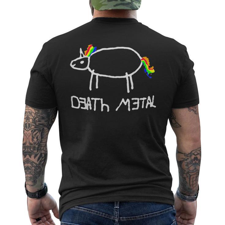 Death Metal Regenbogen Einhorn Metal S-Xxl T-Shirt mit Rückendruck