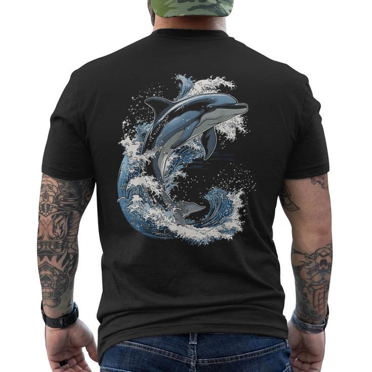 Delphin Tier Motiv Kunstwerk Delfin T-Shirt mit Rückendruck