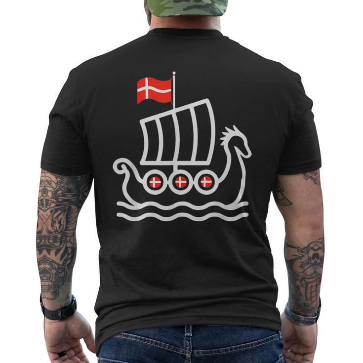 Denmark Flag Dragon Boat Dragon Headiking Ship T-Shirt mit Rückendruck