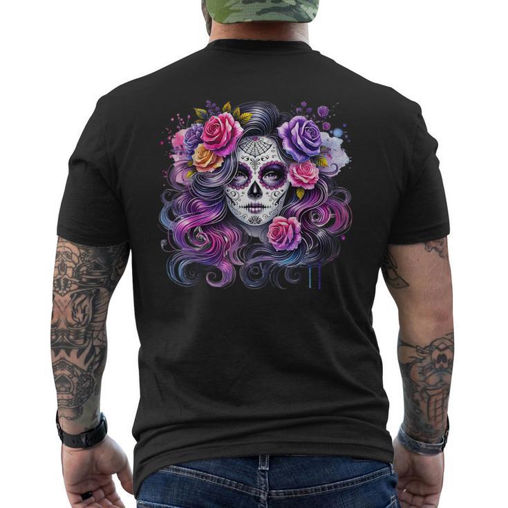 T-shirt Imprimé Sugar Skull Dia De Los Muertos - Manches Courtes En Coton - Taille S à 5XL
