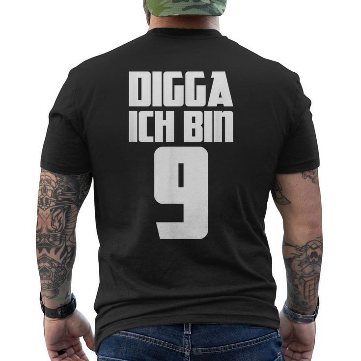 Digga Ich Bin 9 Jahre Geburtstag T-Shirt mit Rückendruck