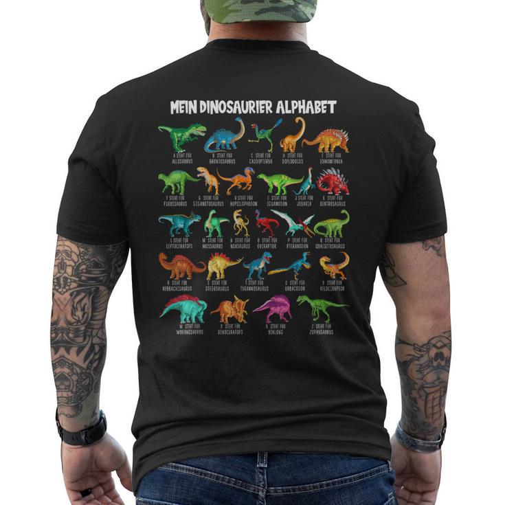 Dinosaur Types Alphabet A-Z Dino Abc T-Rex Dinosaur T-Shirt mit Rückendruck