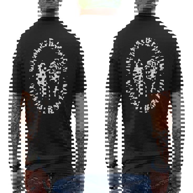 Diritti Animali Liberazioneeganoegetariano T-shirt da uomo con stampa posteriore