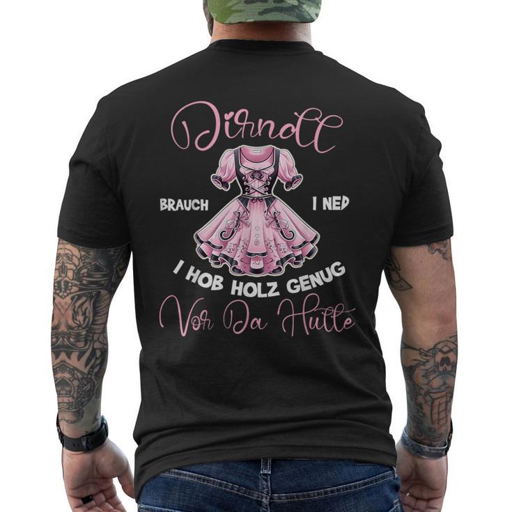 Dirndl Custom I Ned Holz Genugor Da Hütte Oktoberfest T-Shirt mit Rückendruck