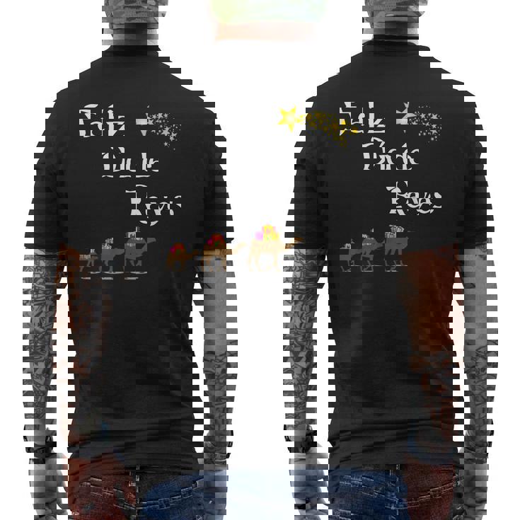 Diseño Navideño Feliz Día De Reyes Magos Feliz Navidad Camiseta Hombre Estampado Espalda