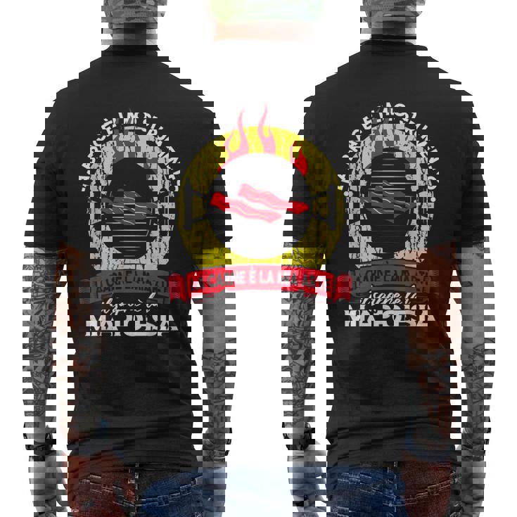 Divertente Brace Carne Barbecue Griglia T-shirt da uomo con stampa posteriore