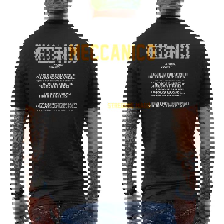 Divertente Definizione Meccanico T-shirt da uomo con stampa posteriore