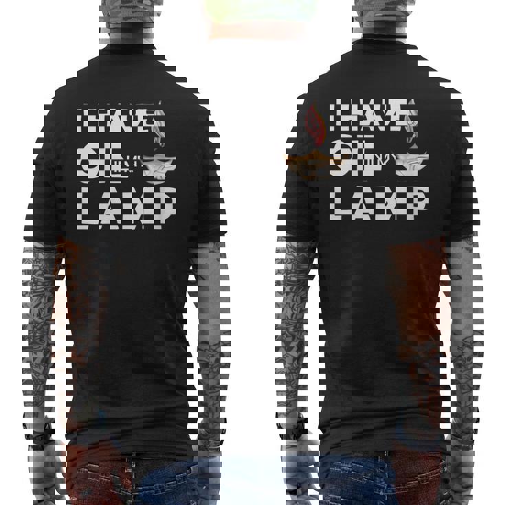 Donna Olio Nella Mia Lampada Tema Cristiano Regalo Fede Motivazionale Con Collo A T-shirt da uomo con stampa posteriore
