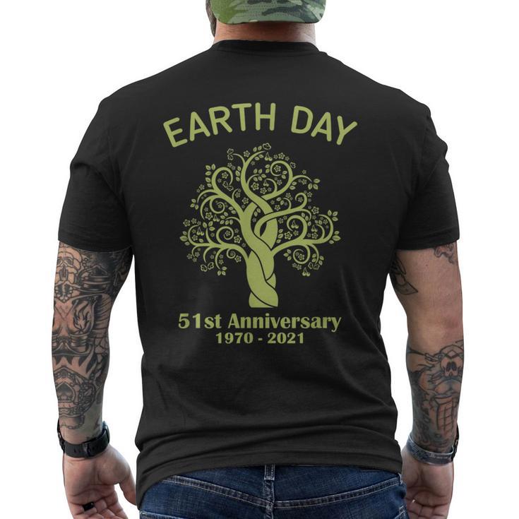 Earth Day 51St Anniversary 2021 Tree Green Life Earthday Men's T-shirt Back Print