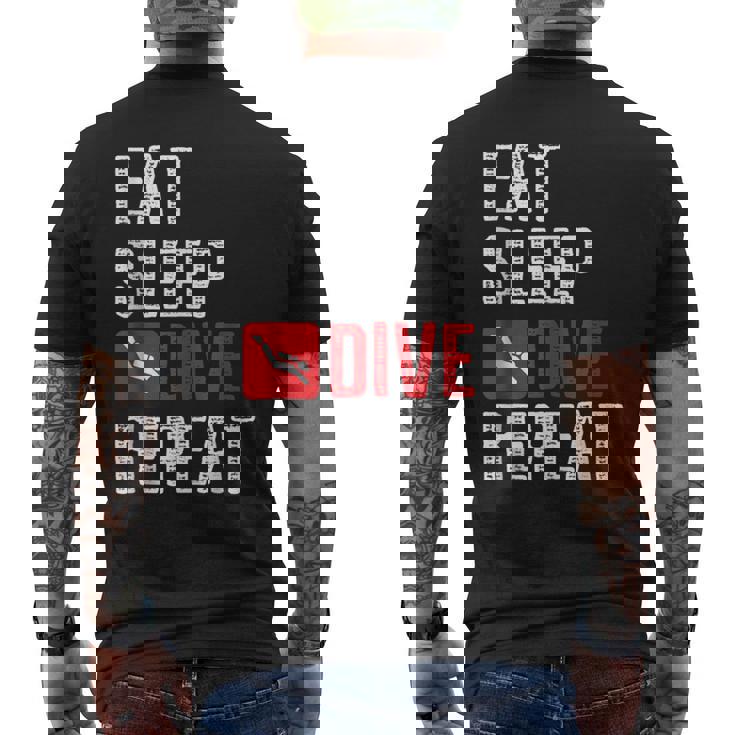 Eat Sleep Dive Repeat Diving Scuba Diver Men's T-shirt Back Print