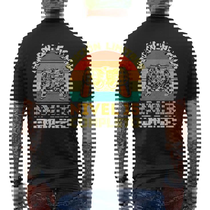 Edición Limitada Nivel 15 Completo Gamer Cumpleaños 15 Años Camiseta Hombre Estampado Espalda