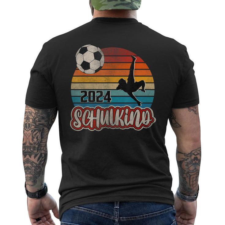 Einschulung Schulkind 2024 School Cone Boy Footballintage T-Shirt mit Rückendruck