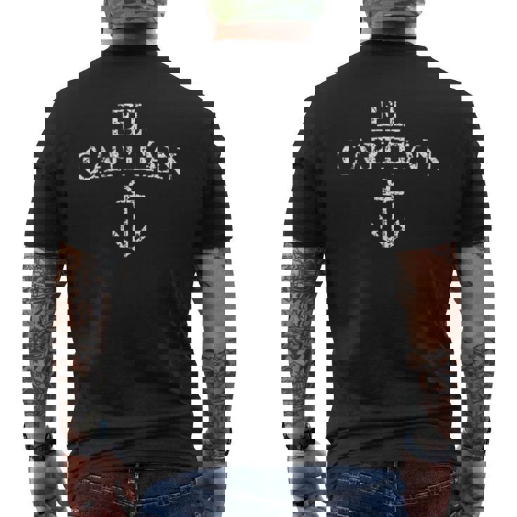 El Capitan Bianco Antico Sinistra Capitano Barca &Ela T-shirt da uomo con stampa posteriore