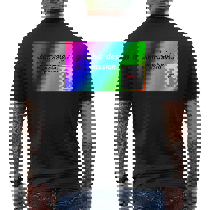 El Diseño Gráfico Es Mi Pasión Arco Iris Comic Sans Camiseta Hombre Estampado Espalda