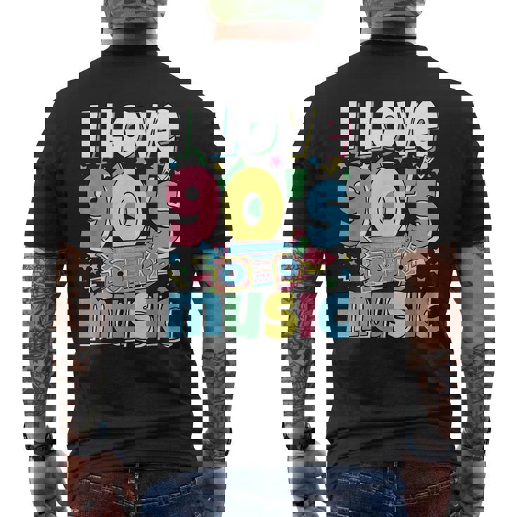 Me Encanta La Música De Los 90 Traje Retro Para Amantes De La Música De Los 90 Camiseta Hombre Estampado Espalda
