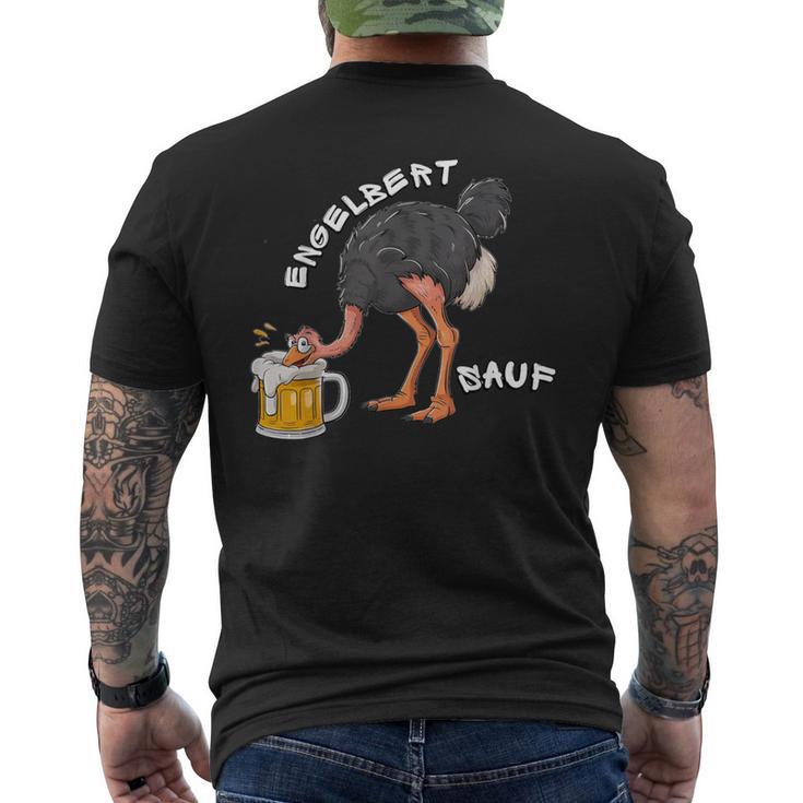 Engelbert Sauf Work Wear Ostrich Drinking Humour T-Shirt mit Rückendruck