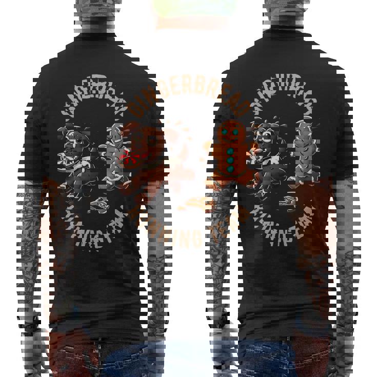 Équipe De Course De Noël Amusante En Pain D'épice Pour Les Amoureux Des Chiens T-shirt imprimé au dos