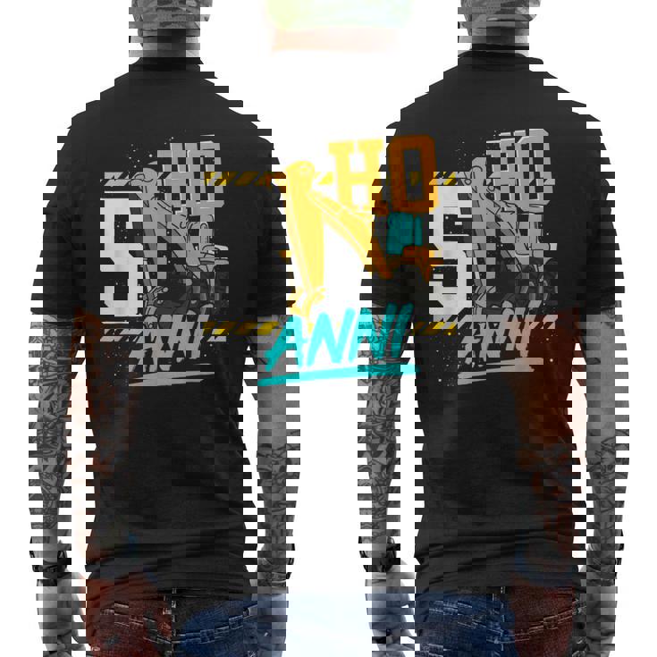 Escavatore Ragazzi Bambini Quinto Compleanno 5 Anni T-shirt da uomo con stampa posteriore