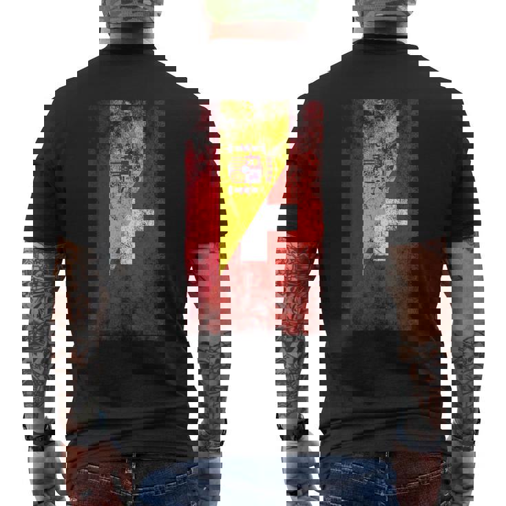 España Suiza Banderas Español Suizo Camiseta Hombre Estampado Espalda