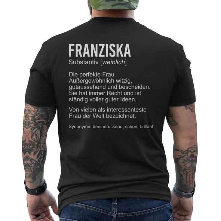 Franziska Lustig Spruch Definitionorname Geburtstag T-Shirt mit Rückendruck