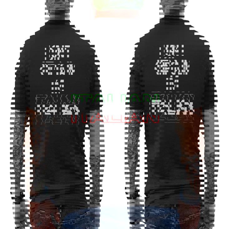 I Can't Keep Calm I'm Italian Bandera De Italia Camiseta Hombre Estampado Espalda
