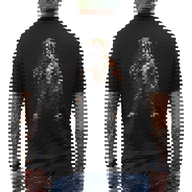 Dog Boxeador De Boxeo Con Gráficos Divertidos Camiseta Hombre Estampado Espalda
