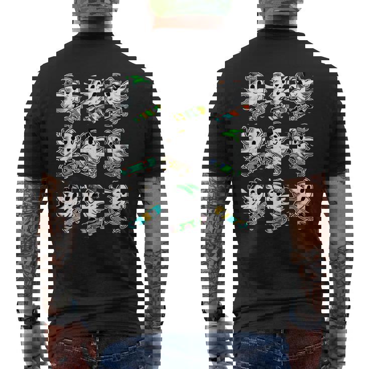 Ghost Skateboard Halloween Costume Skateboarding Men's T-shirt Back Print