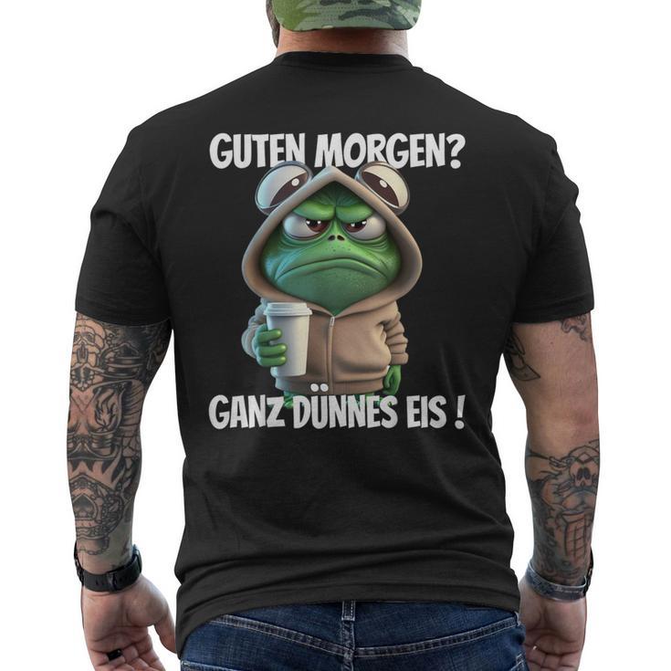 Guten Morgen Ganz Dünnes Eis Frog Motif T-Shirt mit Rückendruck