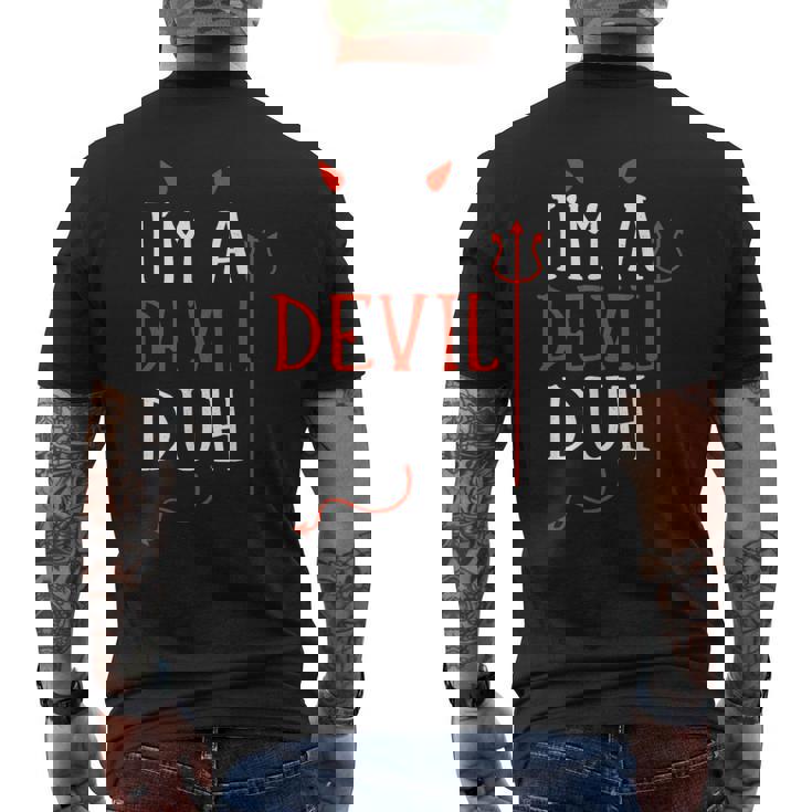 Lazy Easy Im A Devil Costume For Diy Halloween Party Men's T-shirt Back Print