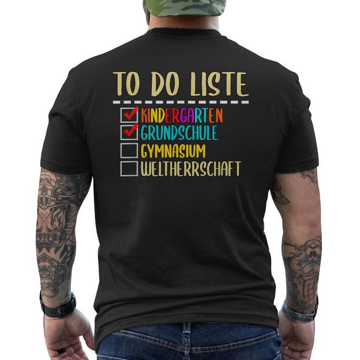 To Do List Kindergarten Primary School High School T-Shirt mit Rückendruck