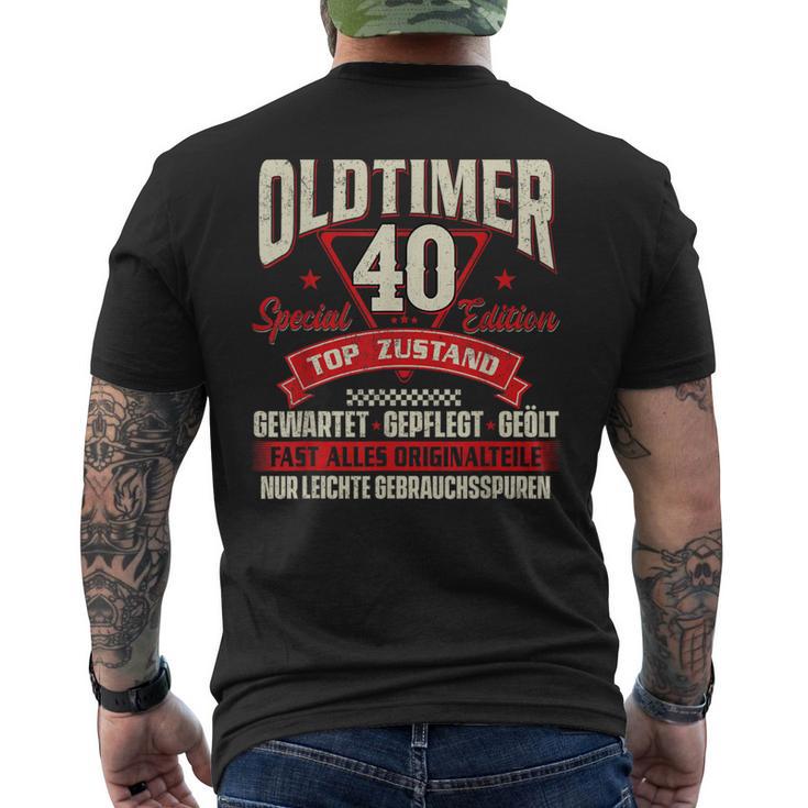 Oldtimer 40 Jahre Birthday T-Shirt mit Rückendruck