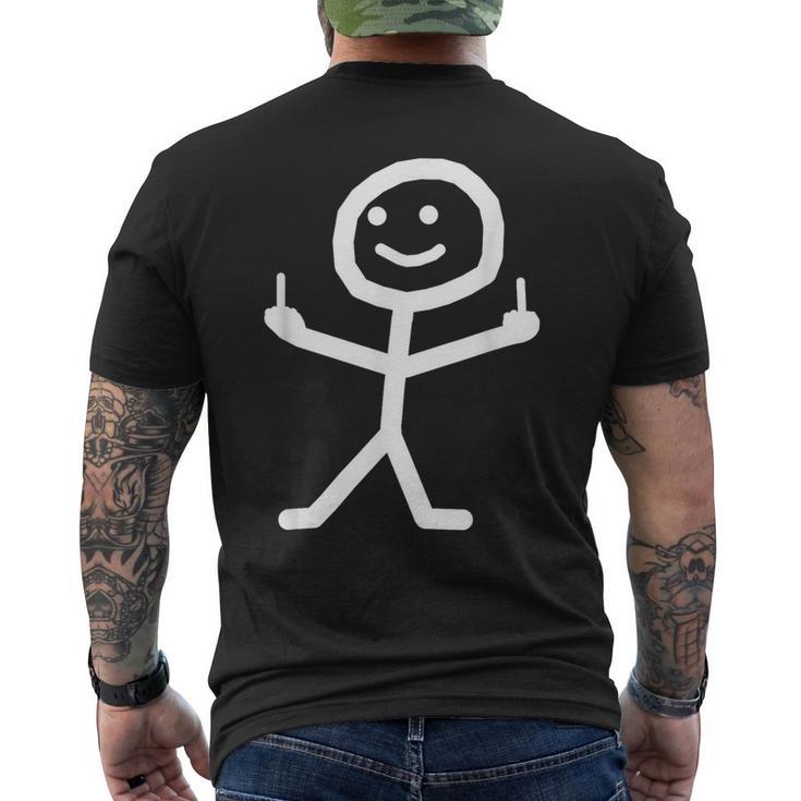 Stick Figure With Middle Finger T-Shirt mit Rückendruck