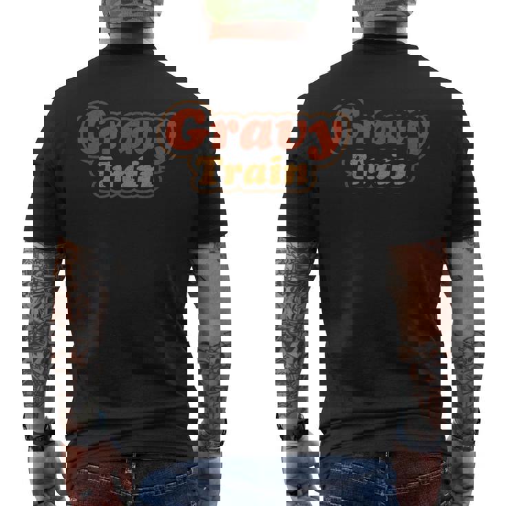 Turkey Gravy Train Thanksgiving Retro Vintage Top Men's T-shirt Back Print