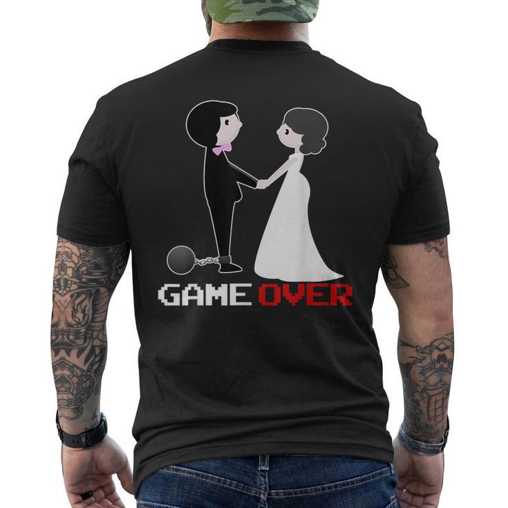 Game Over Wedding Groom Jga T-Shirt mit Rückendruck