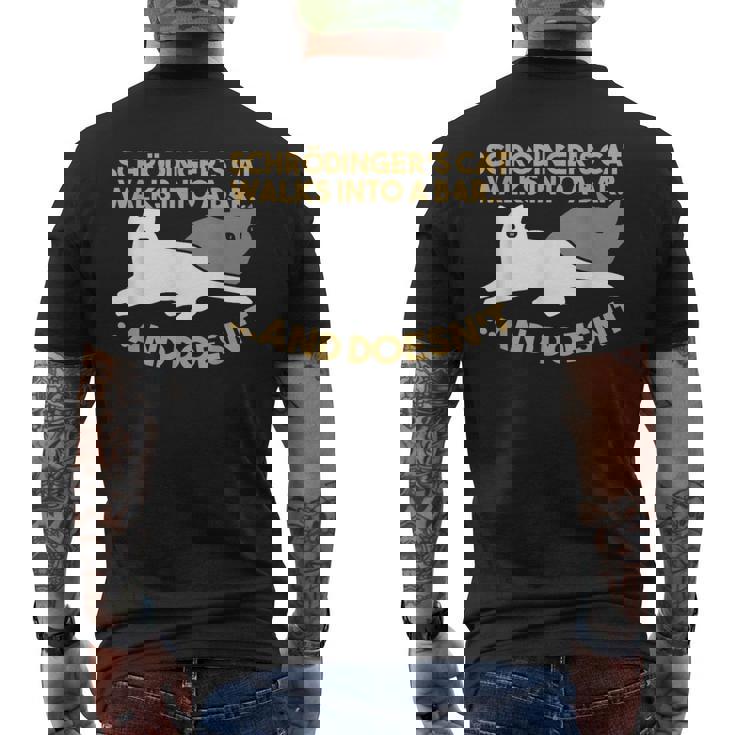 Gatto Di Schrödinger Fisica T-shirt da uomo con stampa posteriore